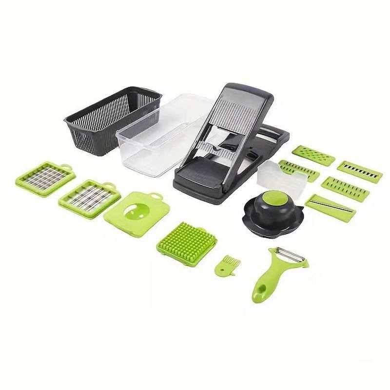 Factory Wholesale Kitchen Accessories 16 in 1 Food Cutter Veggie Onion Chopper Mandoline Slicer Multifunctional Vegetable Cutter