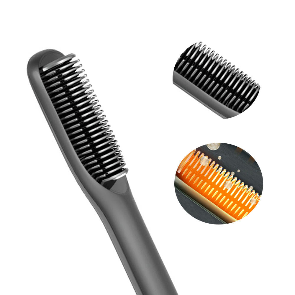 Hair Straightener Brush Curling Comb 2 In 1 Hair Hot Comb Anti-Scald Hair Straightener Brush