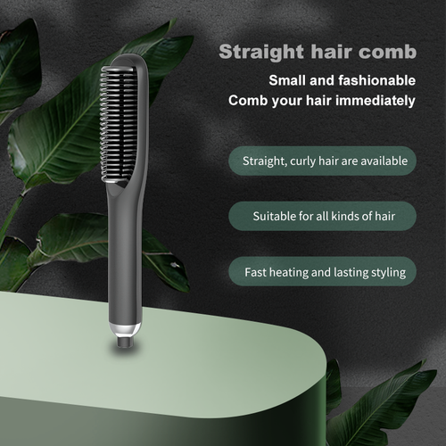 Hair Straightener Brush Curling Comb 2 In 1 Hair Hot Comb Anti-Scald Hair Straightener Brush
