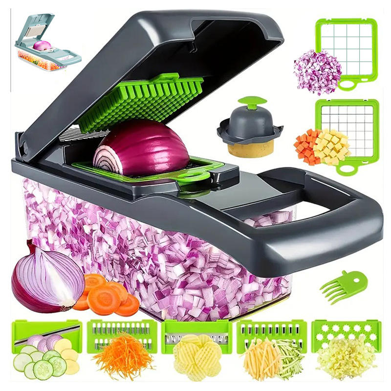 Factory Wholesale Kitchen Accessories 16 in 1 Food Cutter Veggie Onion Chopper Mandoline Slicer Multifunctional Vegetable Cutter